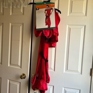 New medium red Spanish señorita dress with headpiece, choker